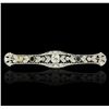 Image 1 : 18KT White Gold 0.60 ctw Sapphire and Diamond Brooch