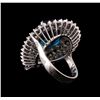 Image 3 : 14KT White Gold 14.73 ctw Topaz and Diamond Ring