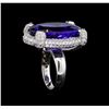 Image 4 : 14KT White Gold GIA Certified 33.85 ctw Tanzanite and Diamond Ring