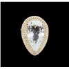 Image 2 : 14KT Yellow Gold 15.52 ctw Aquamarine and Diamond Ring