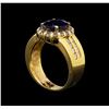 Image 4 : 14KT Yellow Gold GIA Certified 2.26 ctw Sapphire and Diamond Ring