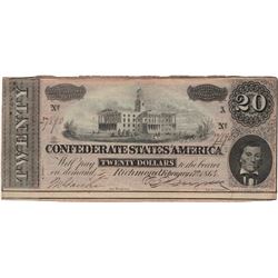 1864 $20 Confederate States of America Bank Note