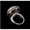 Image 3 : 18KT White Gold 21.49 ctw Opal, Sapphire and Diamond Ring