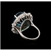 Image 3 : 14KT White Gold 16.09 ctw Topaz and Diamond Ring