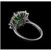Image 3 : 2.68 ctw Tsavorite and Diamond Ring - 18KT White Gold