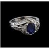 Image 1 : 14KT White Gold 1.51 ctw Sapphire and Diamond Ring
