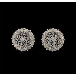 14KT White Gold 0.74 ctw Diamond Earrings