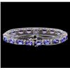 Image 2 : 14KT White Gold 15.01 ctw Tanzanite and Diamond Bracelet