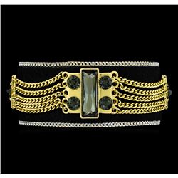 Leopard Skin Crystal Bracelet - Gold Plated