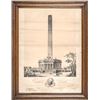 Image 1 : Rare 1846 Broadside Style Large Lithograph - Original Washington Monument Design