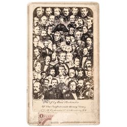 Civil War Era Carte de Visite Photograph of 51 Confederate Officers & Leaders