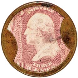 Encased Postage Stamp, 3¢, BURNETT’S STANDARD COOKING EXTRACTS Rarity-6, Ch. EF