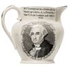 Image 1 : 1824 Washington & General LaFayette Historic Liverpool Commemorative Pitcher