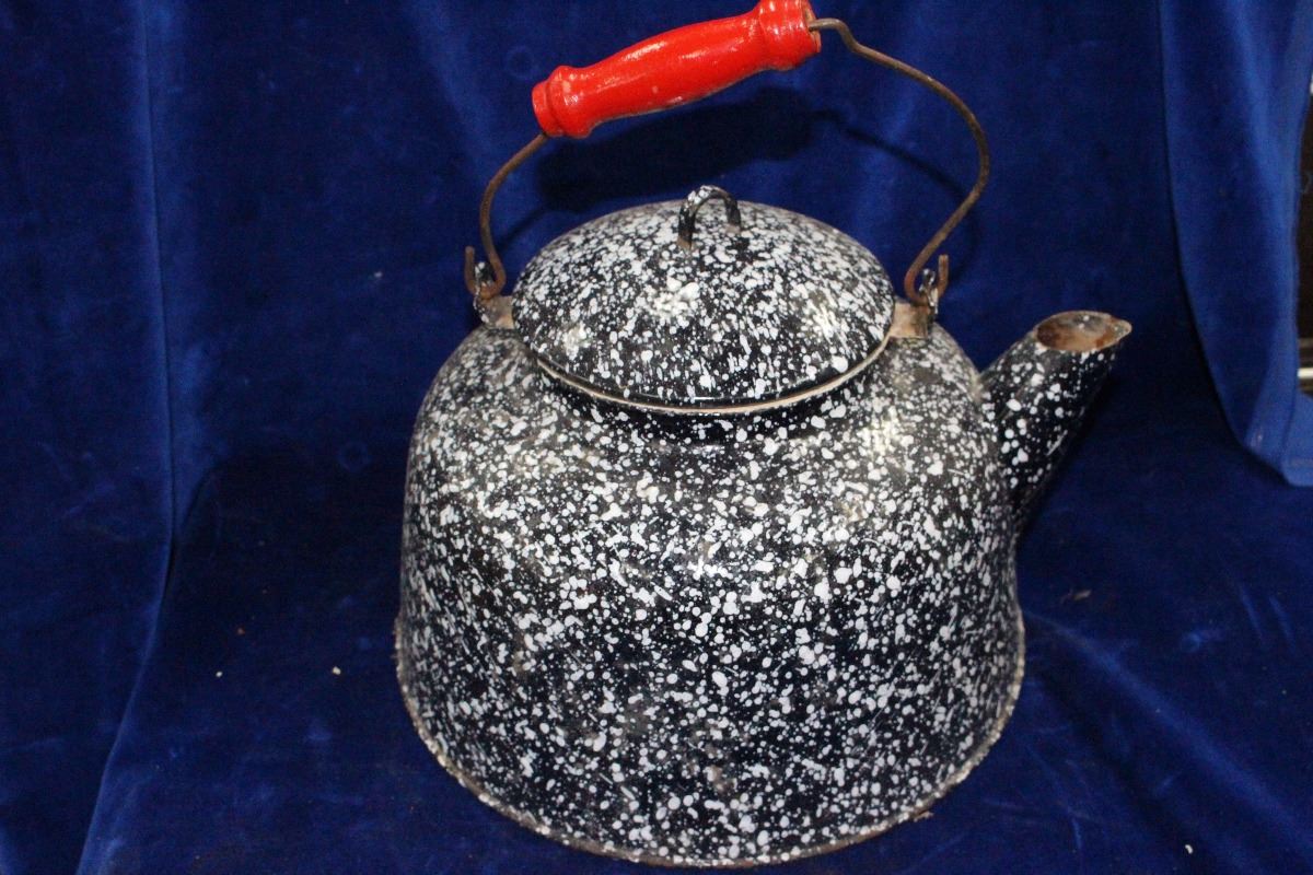 Mottled Enamel Kettle