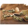 Image 8 : Marked Crockett Silver Overlaid Spurs –Card Suits -9 Point Rowels –Chap Guards