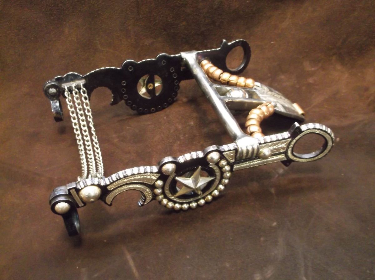 Marked El Gato Silver Inlaid Bit, Santa Barbara Cheek, Spade Mouth ...