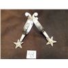 Image 1 : Unmarked Canon City Prison, Silver Inlaid Spurs –Double Mounted, Confederate Flag Pattern