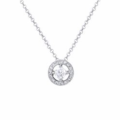 14KT White Gold Ladies Diamond Slider with Chain -# 8781