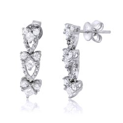 14KT White Gold Diamond Earrings  -# 6589