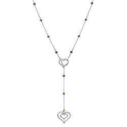 14KT White Gold Ladies Diamond and Gemstone Necklace -# 9553