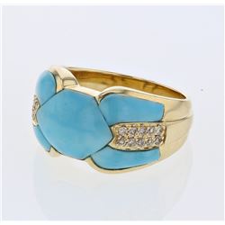 18KT Yellow Gold Ladies Diamond Fashion Ring -# 9049