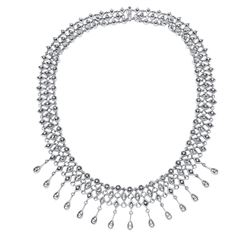 14KT White Gold Ladies Diamond Necklace -# 10526