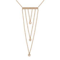 14KT Rose Gold Diamond Necklace -# 7675