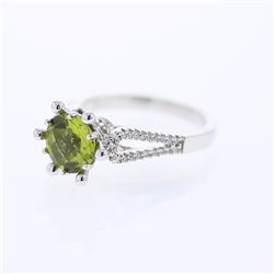 18KT White Gold Ladies Diamond and Gemstone Fashion Ring -# 9142