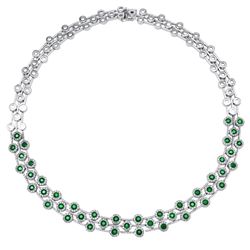 14KT White Gold Emerald Necklace -# 6445