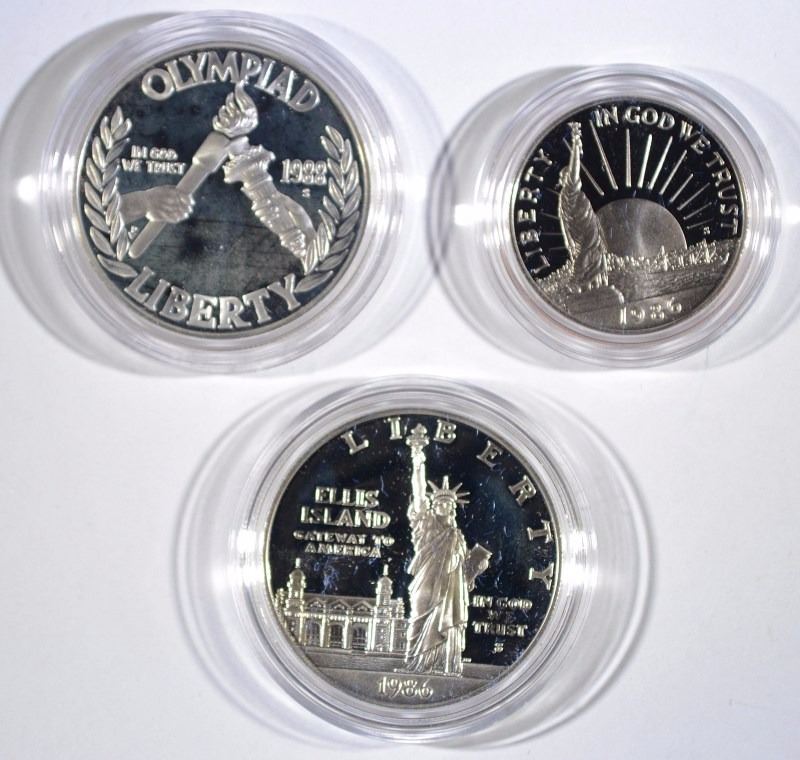 Dollar /& half box /& coa 1986 Statue of Liberty commemorative 2-pc PROOF SET
