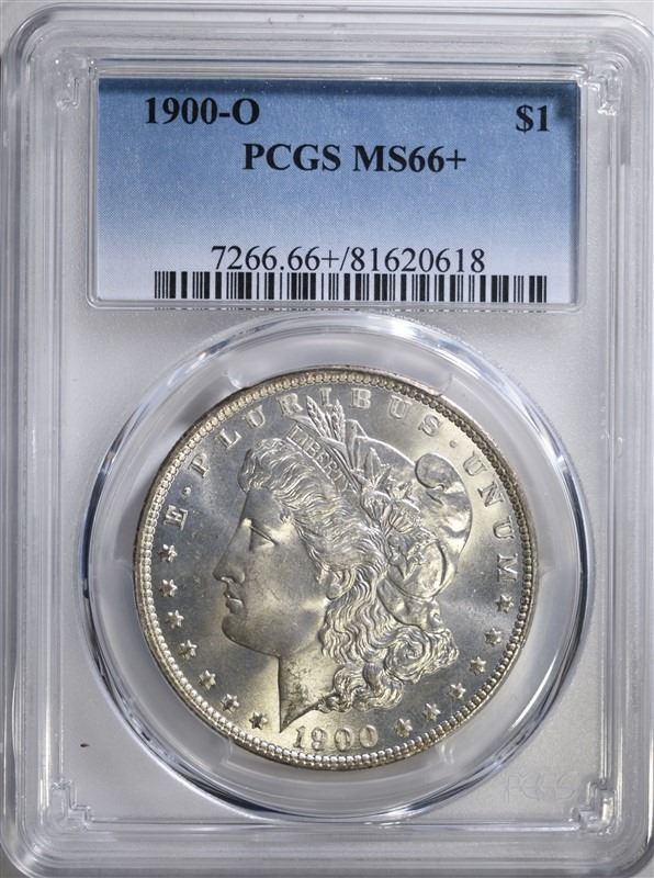 1900-O MORGAN SILVER DOLLAR, PCGS MS-66+ PCGS PRICE GUIDE=$1500.00