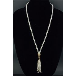 Sterling Silver Gold Plated Pearl Necklace CRV$750