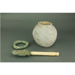 3 PC Chinese/Thai Archaic Bronze Items