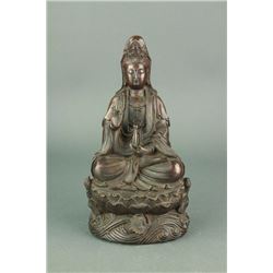 Chinese Fine Bronze Guanyi Statue Xuande Mark