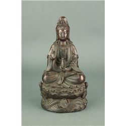 Chinese Fine Bronze Guanyi Statue Xuande Mark