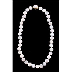 14K Gold Flat Pearl Necklace