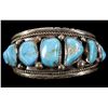 Image 1 : Navajo Turquoise Nugget Silver Bracelet EXCELLENT