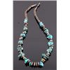 Image 1 : Navajo Silver Saucer Turquoise Nugget Necklace