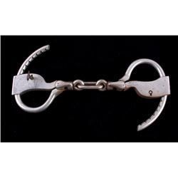 Antique 1800's Tower Double Lock Handcuffs w/ Key