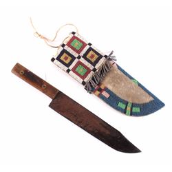 Sioux Sheath & Pine Ridge Agency Knife 19th C.