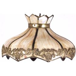 Early Slag Glass Hanging Lamp