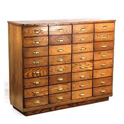 Early Mercantile Oak Store Cabinet 19th to 20th