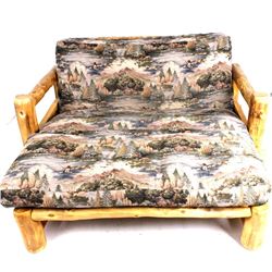 Lodge Framed Natural Finish Futon And Bench