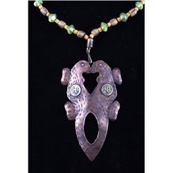 Hudson Bay Kissing Otters Copper Pendant Necklace