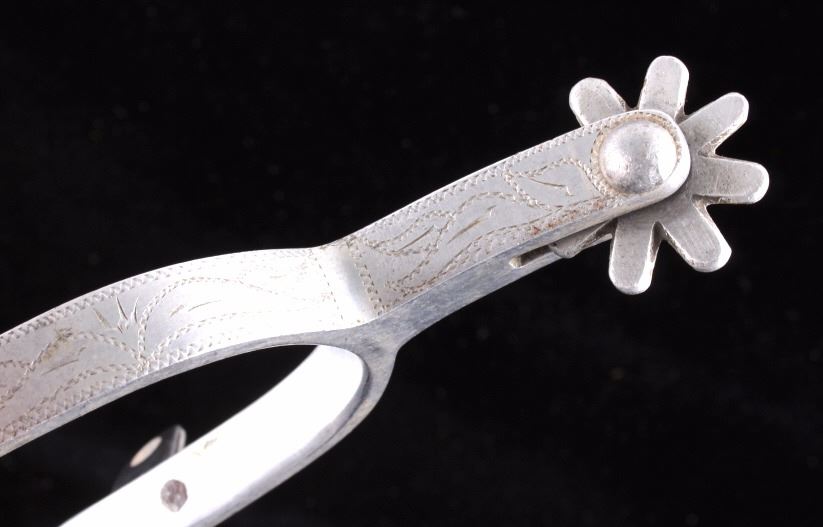 Crockett Engraved Aluminum Spurs
