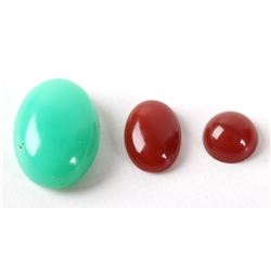 21 Ct. Jade And 8.5 Ct. Carnelian