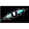 Image 2 : Zuni Sterling Inlaid Turquoise & Jet Brooch