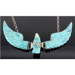 Navajo Sterling Silver Turquoise Eagle Necklace
