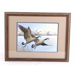 Steele Roberts-Ross Geese Watercolor Painting 1985