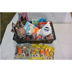 BASKET OF ASSORTED KIDS TOYS